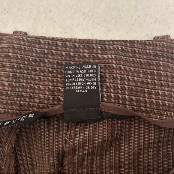 Larry Levine Pants Women’s 10 Trends Chocolate Brown Pinstripe Trouser Straight - Picture 6 of 9